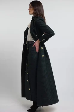 Discount Knightsbridge Maxi Skirt (Emerald Houndstooth) Women Skirts|Tailoring