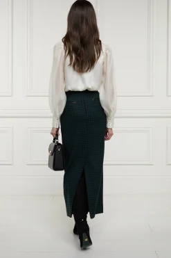 Discount Knightsbridge Maxi Skirt (Emerald Houndstooth) Women Skirts|Tailoring