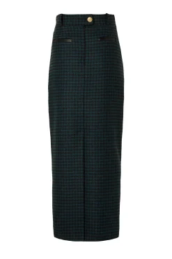 Discount Knightsbridge Maxi Skirt (Emerald Houndstooth) Women Skirts|Tailoring