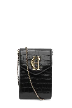 Outlet Knightsbridge Phone Pouch (Black Croc) Women Crossbody Bags|Clutch Bags