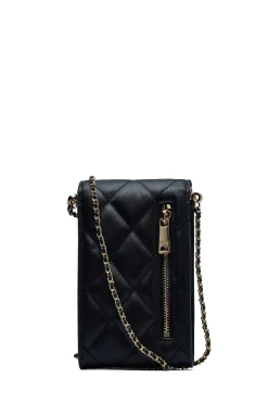 Online Knightsbridge Phone Pouch (Black Quilted) Women Crossbody Bags|Clutch Bags
