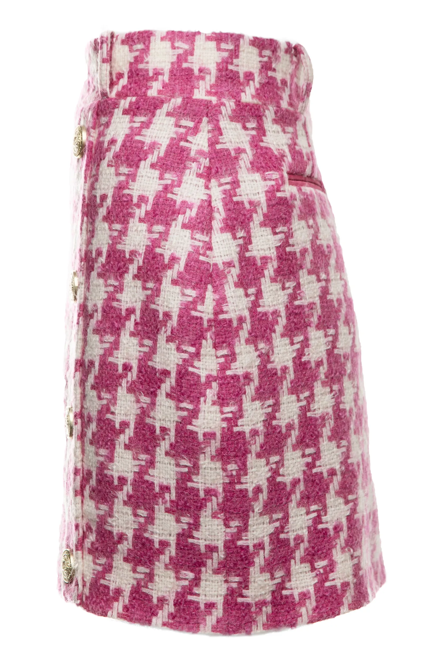 Fashion Knightsbridge Skirt (Hot Pink Large Scale Houndstooth) Women Skirts|Tailoring