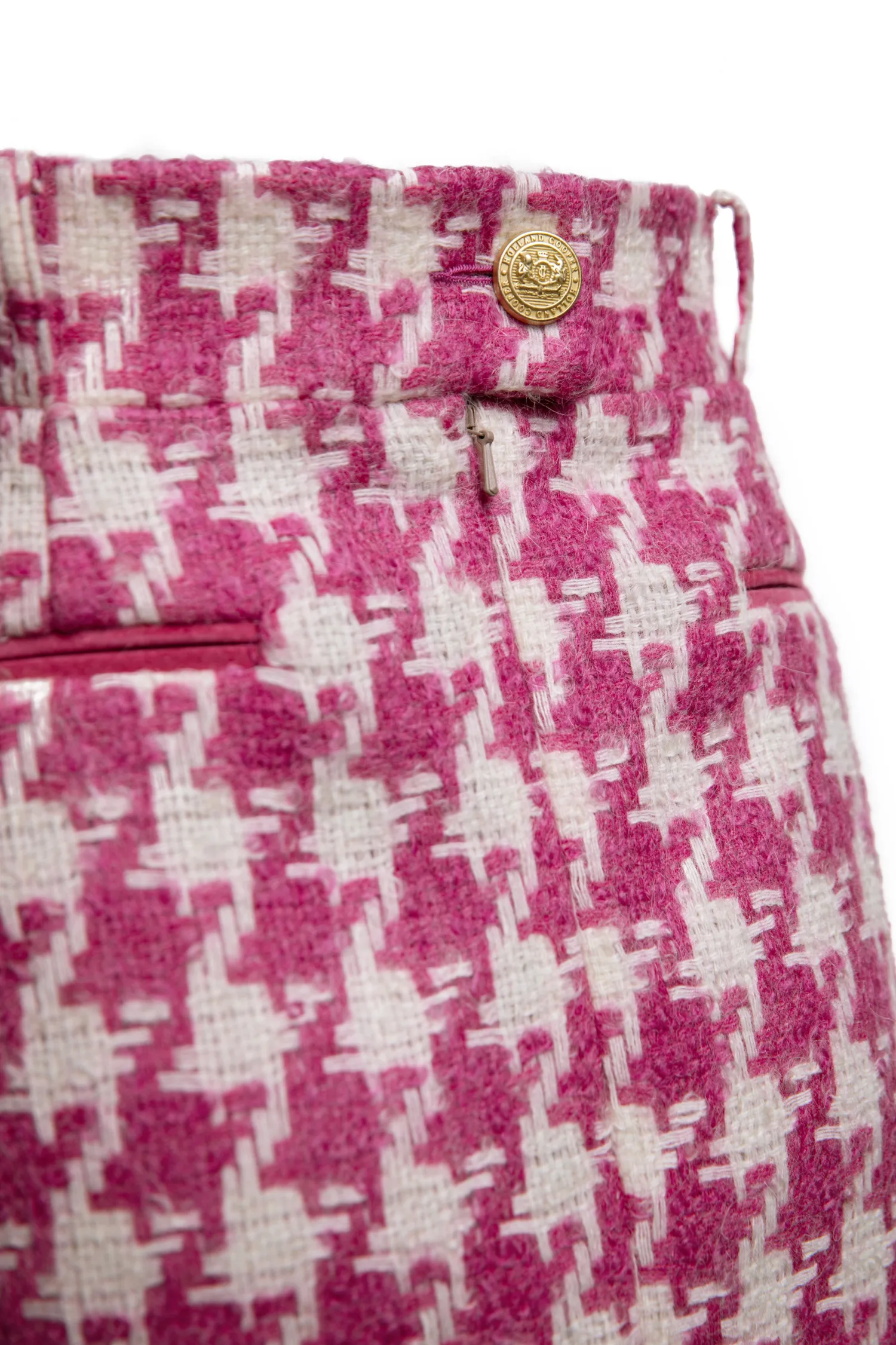 Fashion Knightsbridge Skirt (Hot Pink Large Scale Houndstooth) Women Skirts|Tailoring