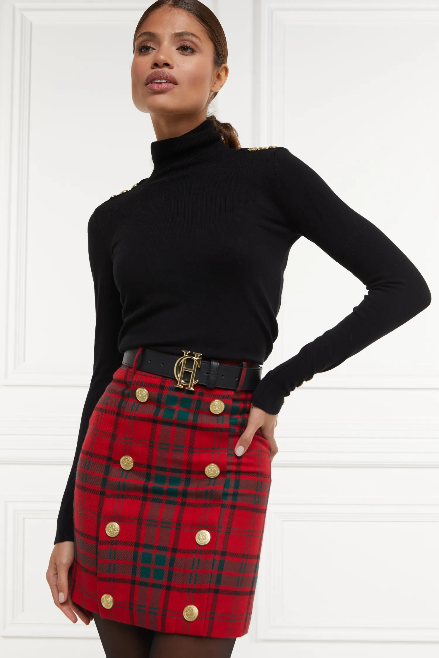 Fashion Knightsbridge Skirt (Red Tartan) Women Skirts|Tailoring