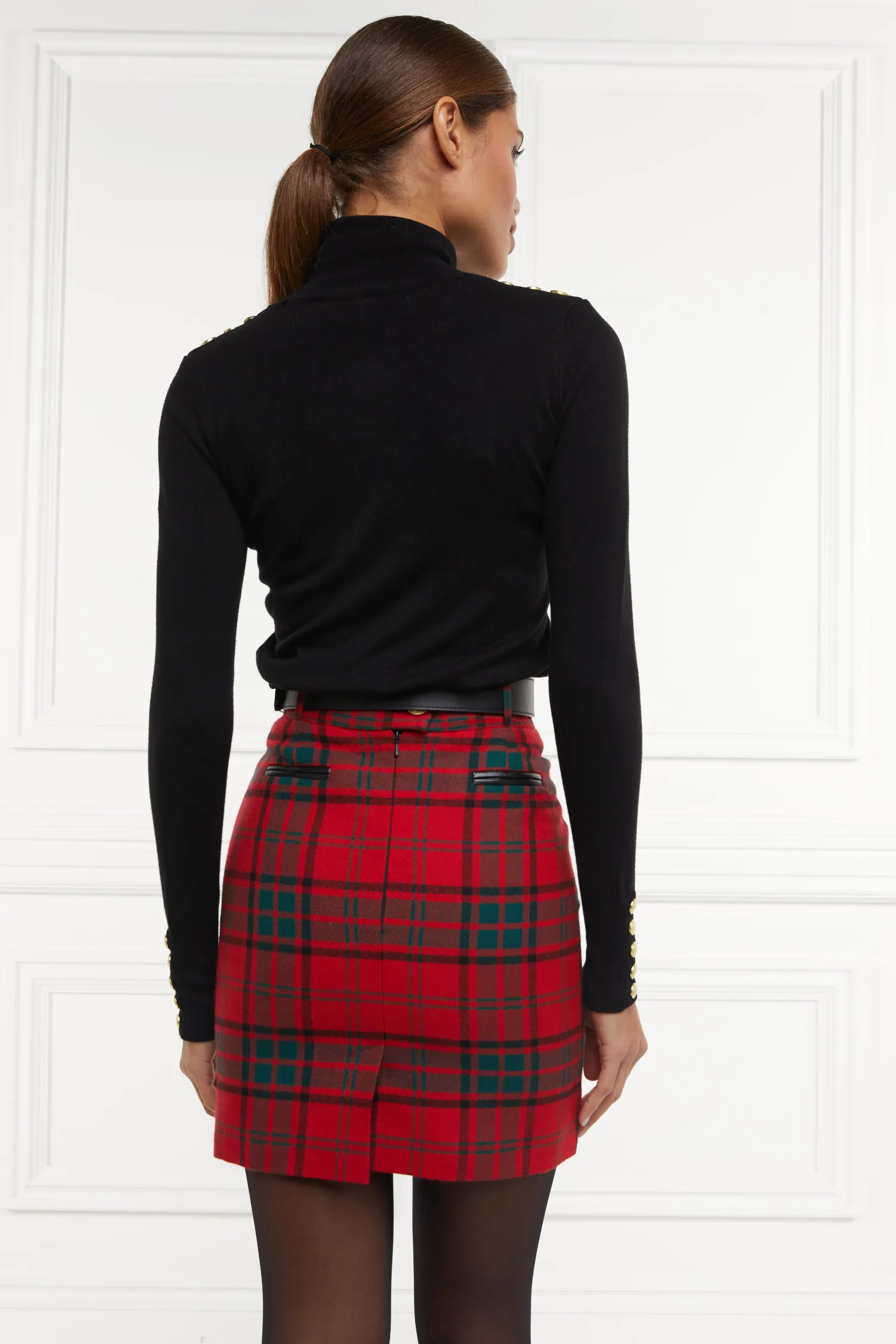 Fashion Knightsbridge Skirt (Red Tartan) Women Skirts|Tailoring