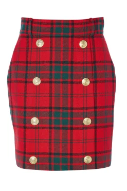 Fashion Knightsbridge Skirt (Red Tartan) Women Skirts|Tailoring