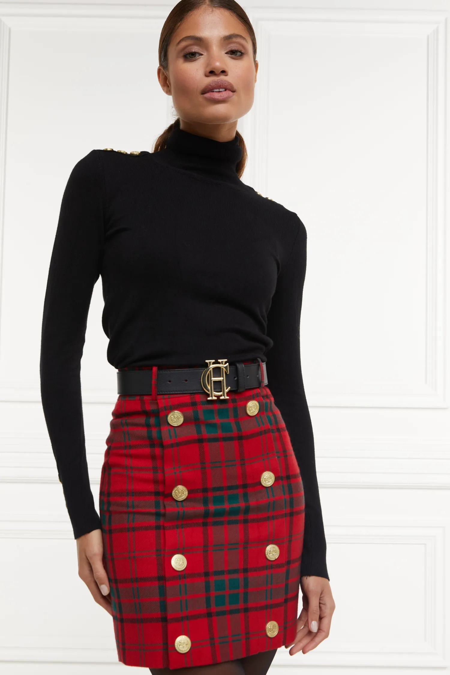 Fashion Knightsbridge Skirt (Red Tartan) Women Skirts|Tailoring