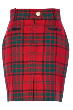 Fashion Knightsbridge Skirt (Red Tartan) Women Skirts|Tailoring