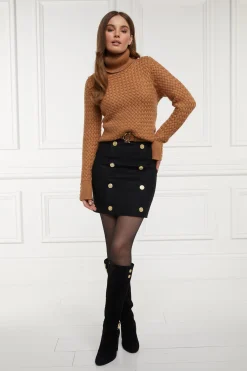 Discount Knightsbridge Skirt (Soft Black Tan) Women Skirts|Tailoring