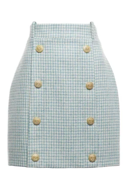Online Knightsbridge Skirt (Teal Houndstooth) Women Skirts|Tailoring