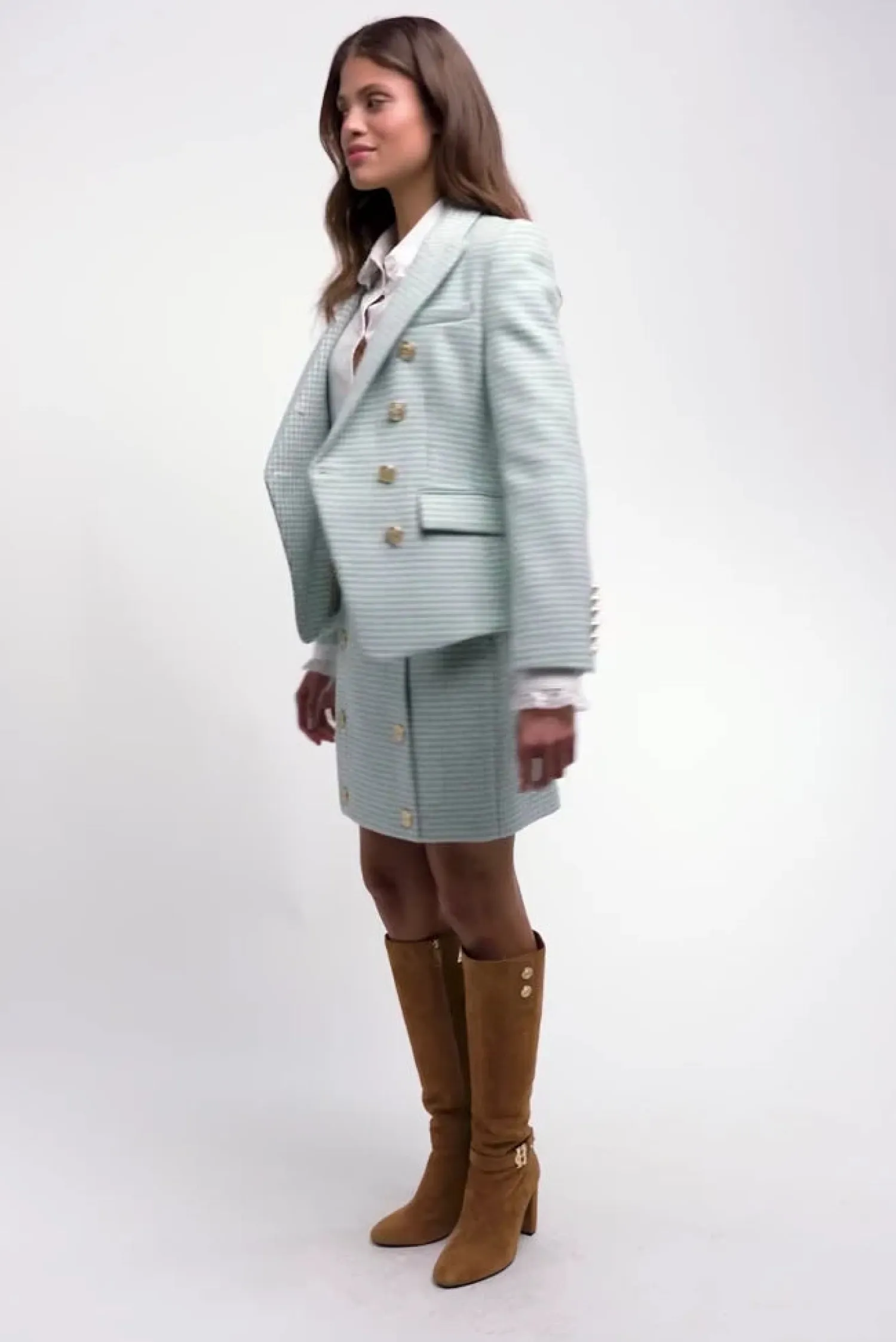 Online Knightsbridge Skirt (Teal Houndstooth) Women Skirts|Tailoring
