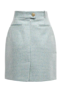 Online Knightsbridge Skirt (Teal Houndstooth) Women Skirts|Tailoring