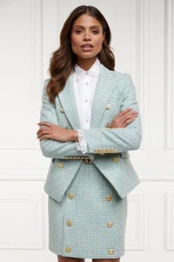 Online Knightsbridge Skirt (Teal Houndstooth) Women Skirts|Tailoring