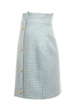 Online Knightsbridge Skirt (Teal Houndstooth) Women Skirts|Tailoring