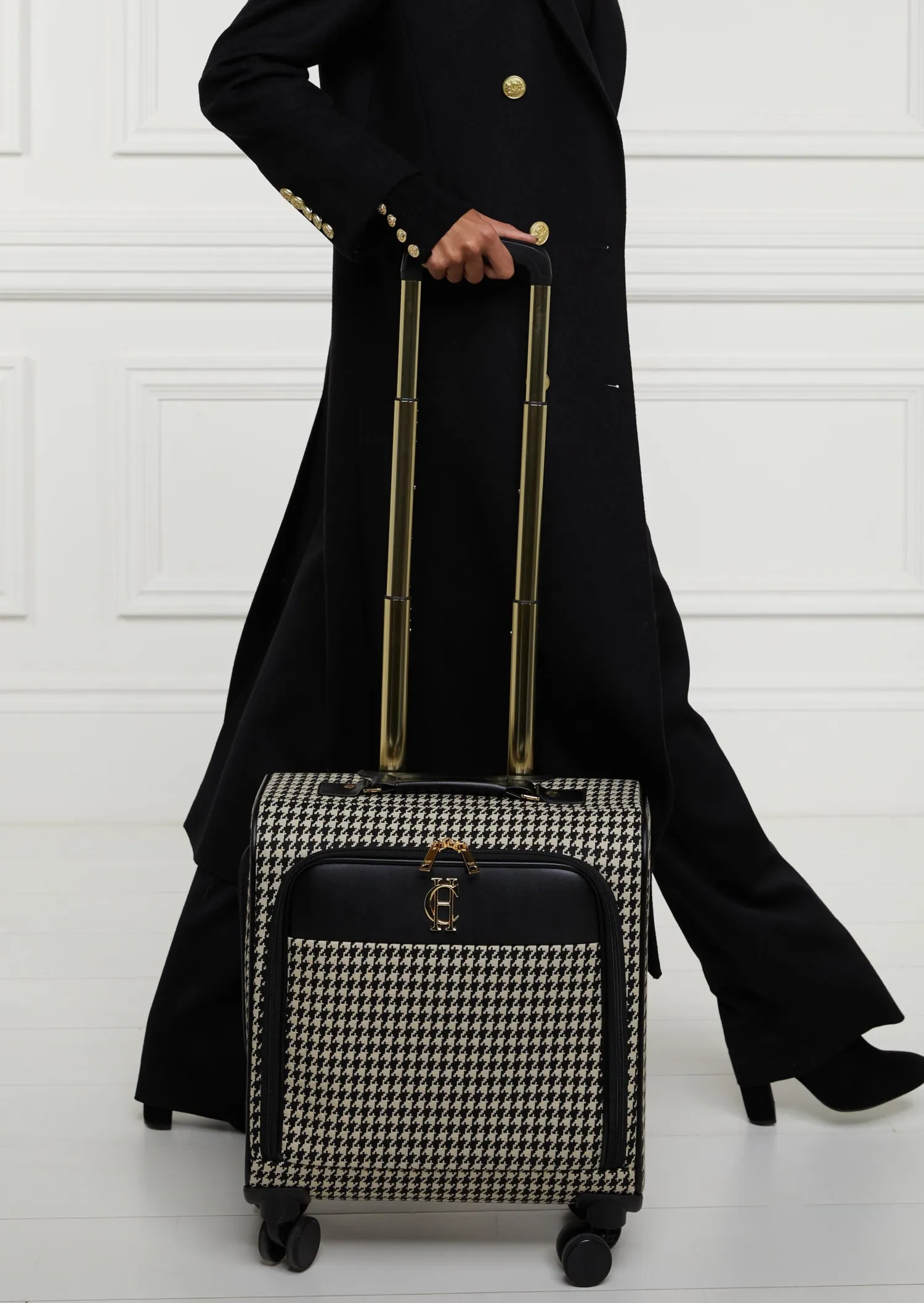 Online Knightsbridge Small Suitcase (Ecru Houndstooth) Women Holdalls & Suitcases|Travel Bags