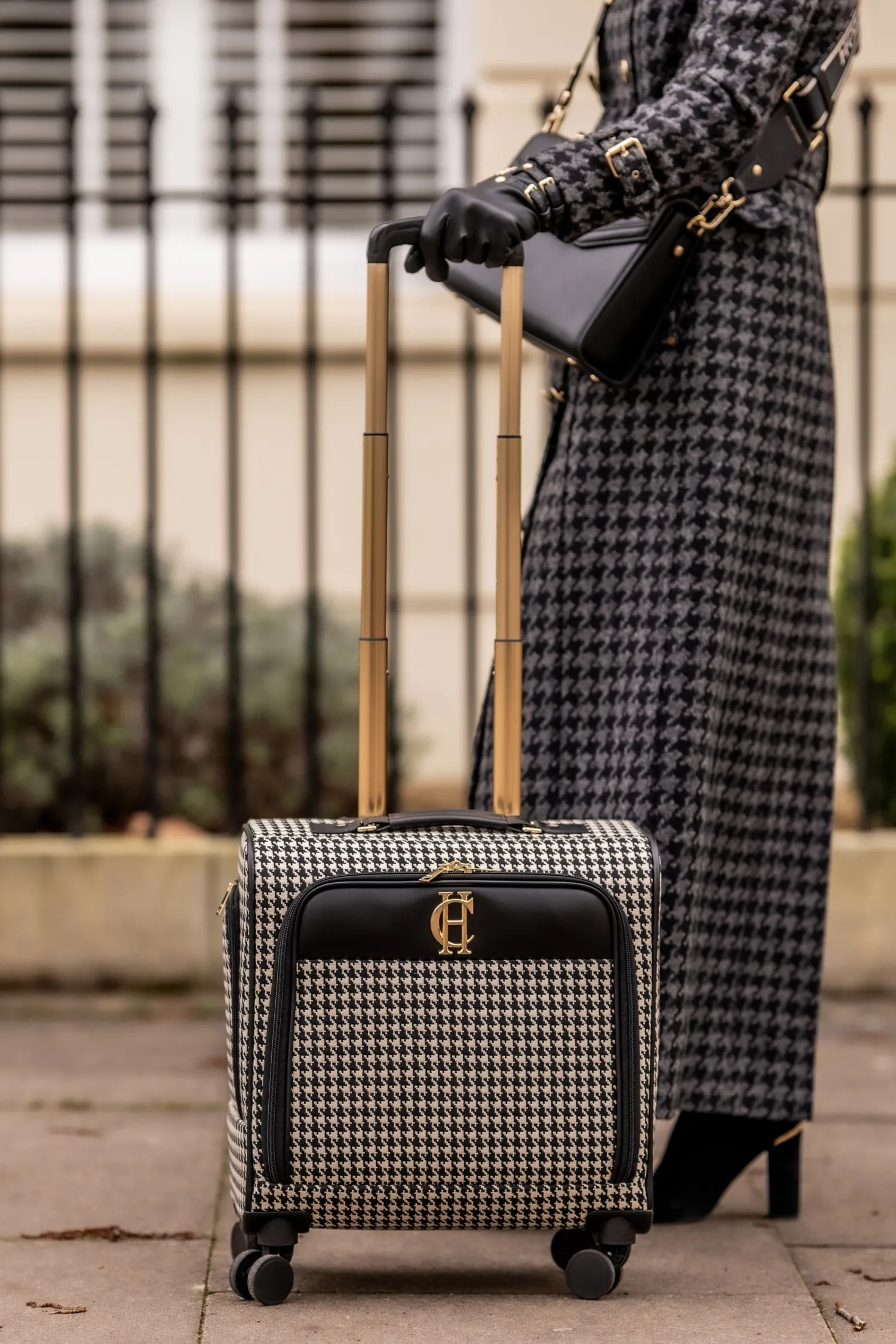 Online Knightsbridge Small Suitcase (Ecru Houndstooth) Women Holdalls & Suitcases|Travel Bags