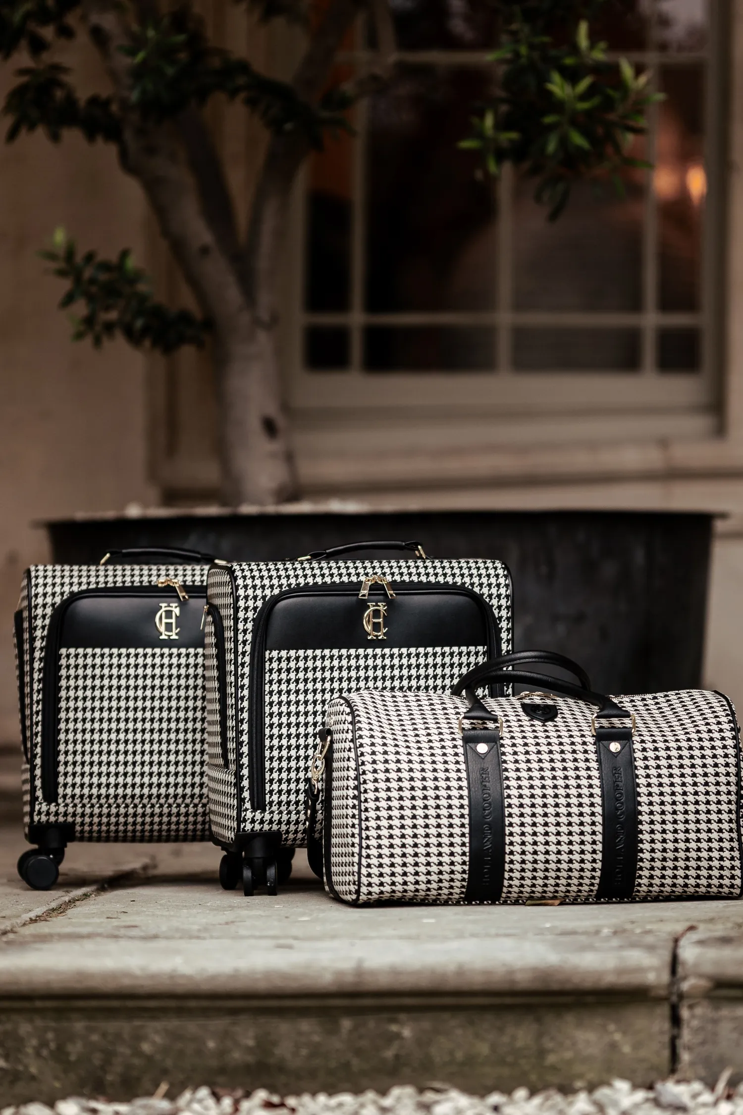 Online Knightsbridge Small Suitcase (Ecru Houndstooth) Women Holdalls & Suitcases|Travel Bags