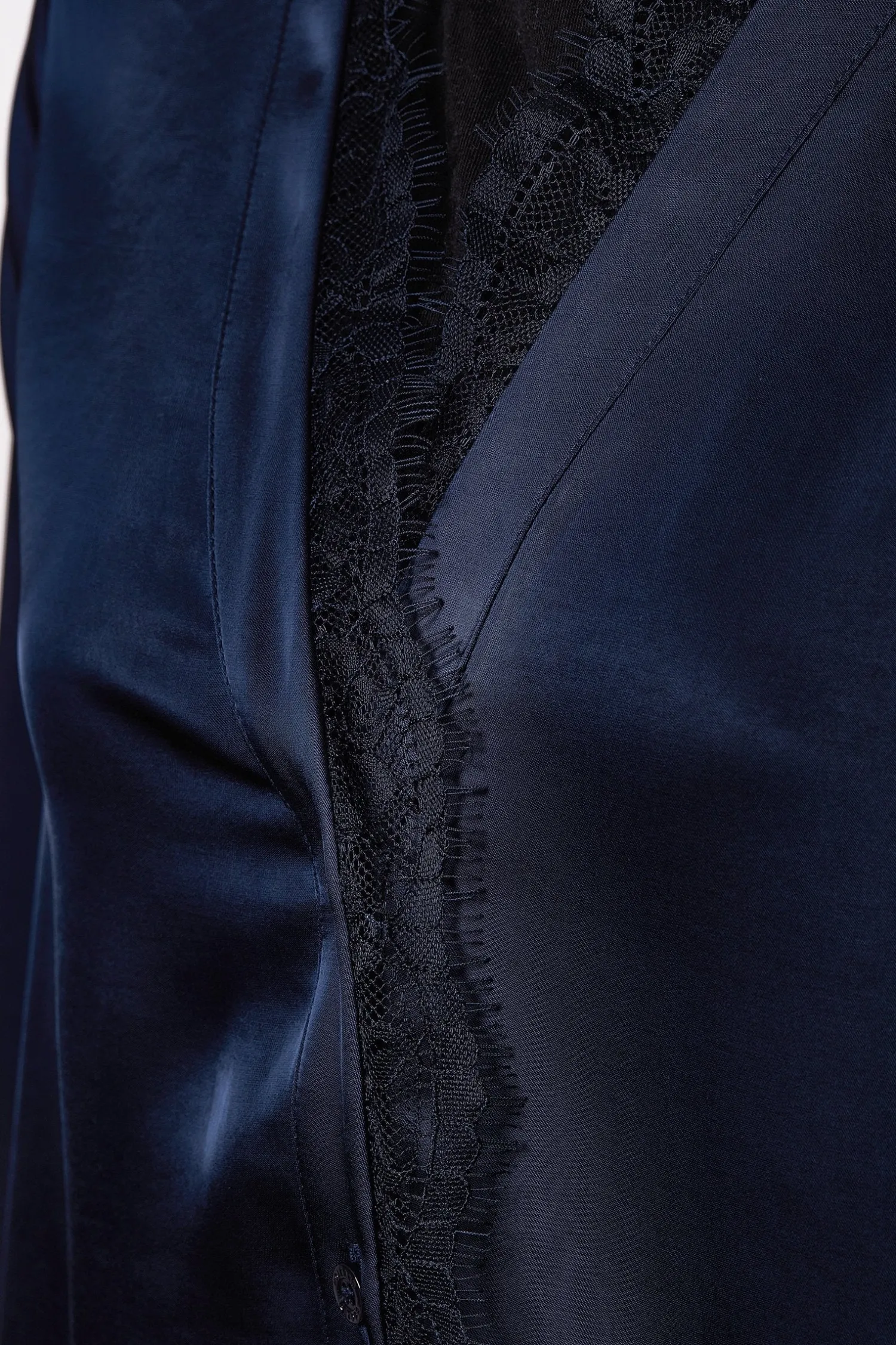 New Lace V-Neck Blouse (Ink Navy) Women Shirts & Blouses