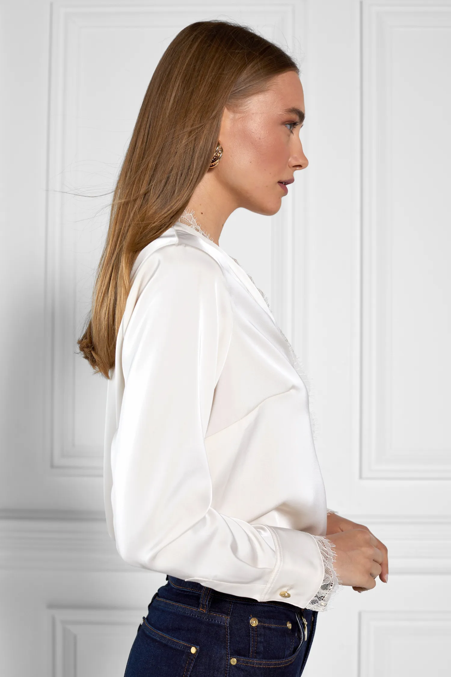 Fashion Lace V-Neck Blouse Women Shirts & Blouses