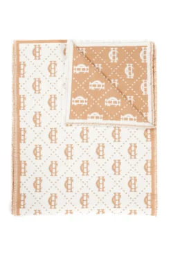 New Lightweight Monogram Scarf (Camel Cream) Women Blanket|Blanket