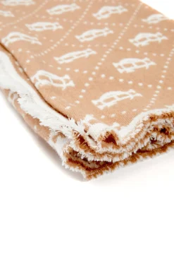 New Lightweight Monogram Scarf (Camel Cream) Women Blanket|Blanket