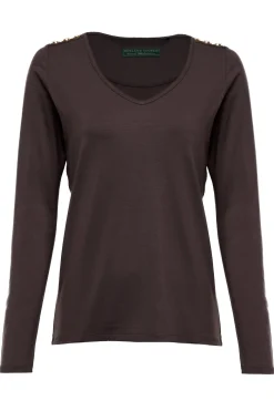 New Long Sleeve V-Neck Tee Women Tees|Tops