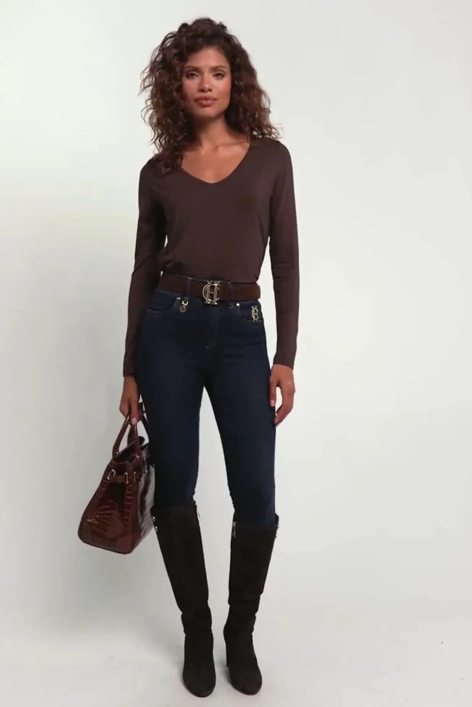 New Long Sleeve V-Neck Tee Women Tees|Tops
