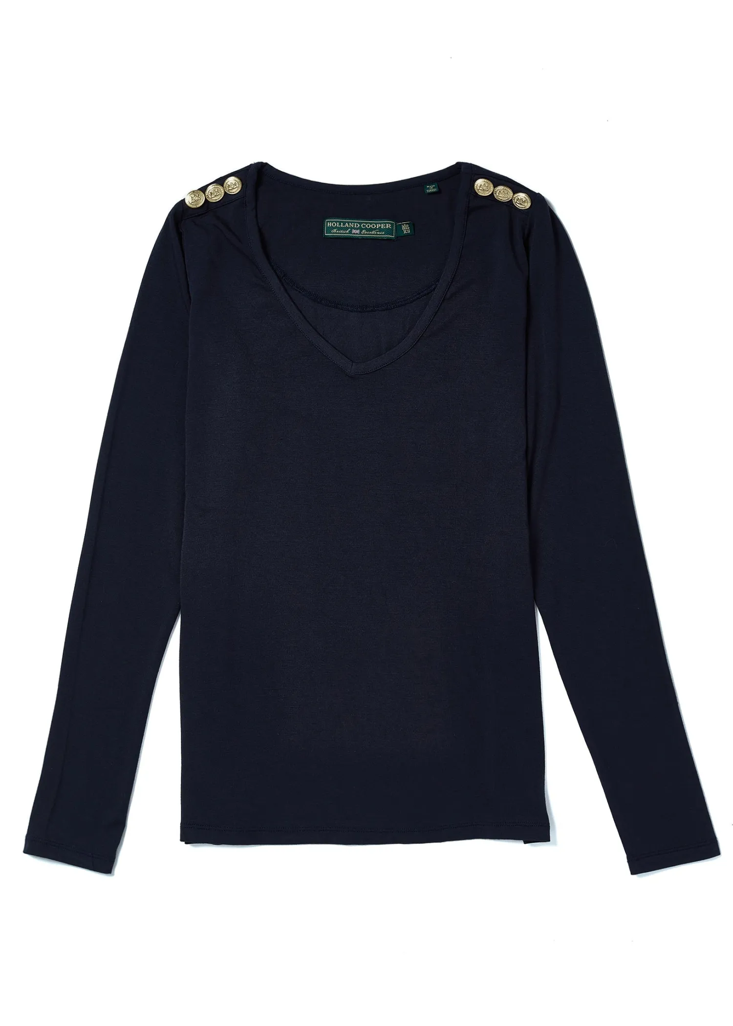 Best Long Sleeve V-Neck Tee (Ink Navy) Women Tees|Tops