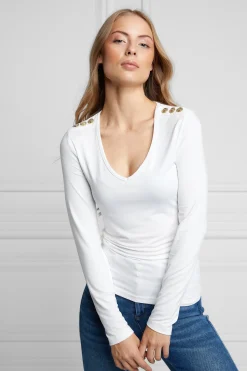 New Long Sleeve V-Neck Tee Women Tees|Tops