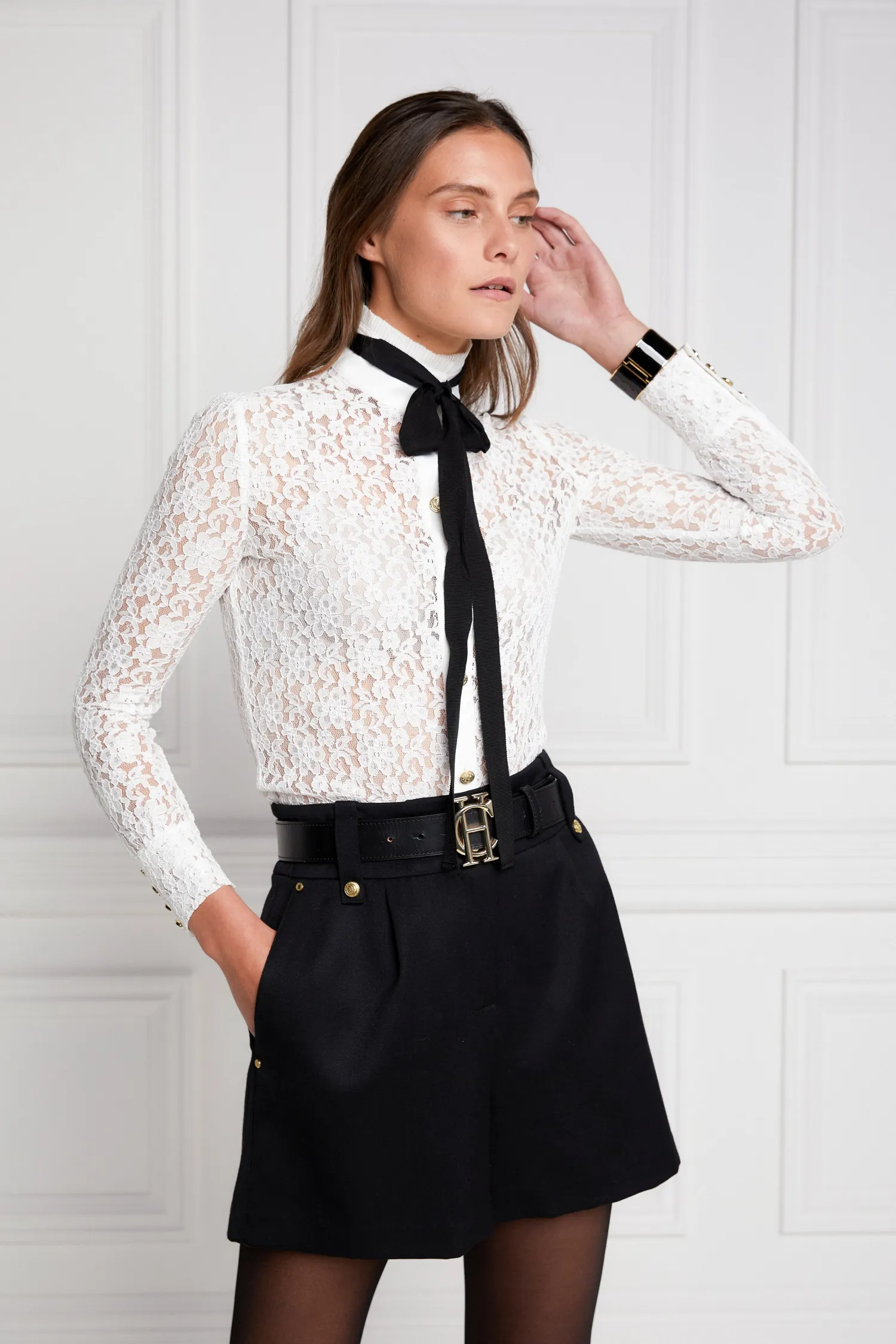 Outlet Luxe Tailored Short (Black Barathea) Women Shorts|Tailoring