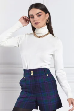 New Luxe Tailored Short (Heather Tartan) Women Shorts|Tailoring