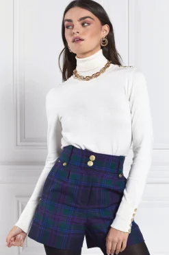 New Luxe Tailored Short (Heather Tartan) Women Shorts|Tailoring