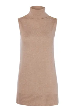 Clearance Luxury Sleeveless Roll Neck Women Knitwear