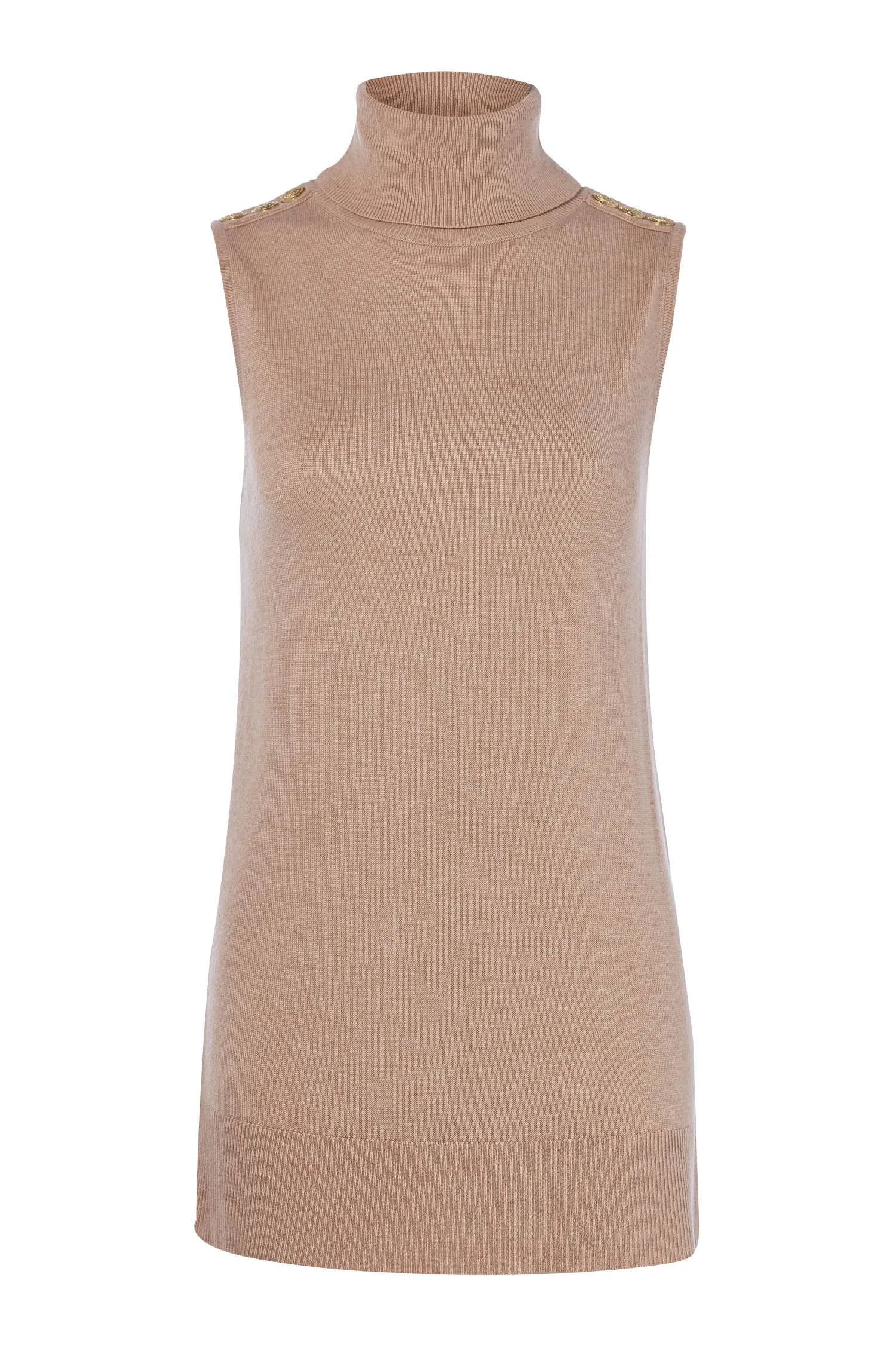 Clearance Luxury Sleeveless Roll Neck Women Knitwear