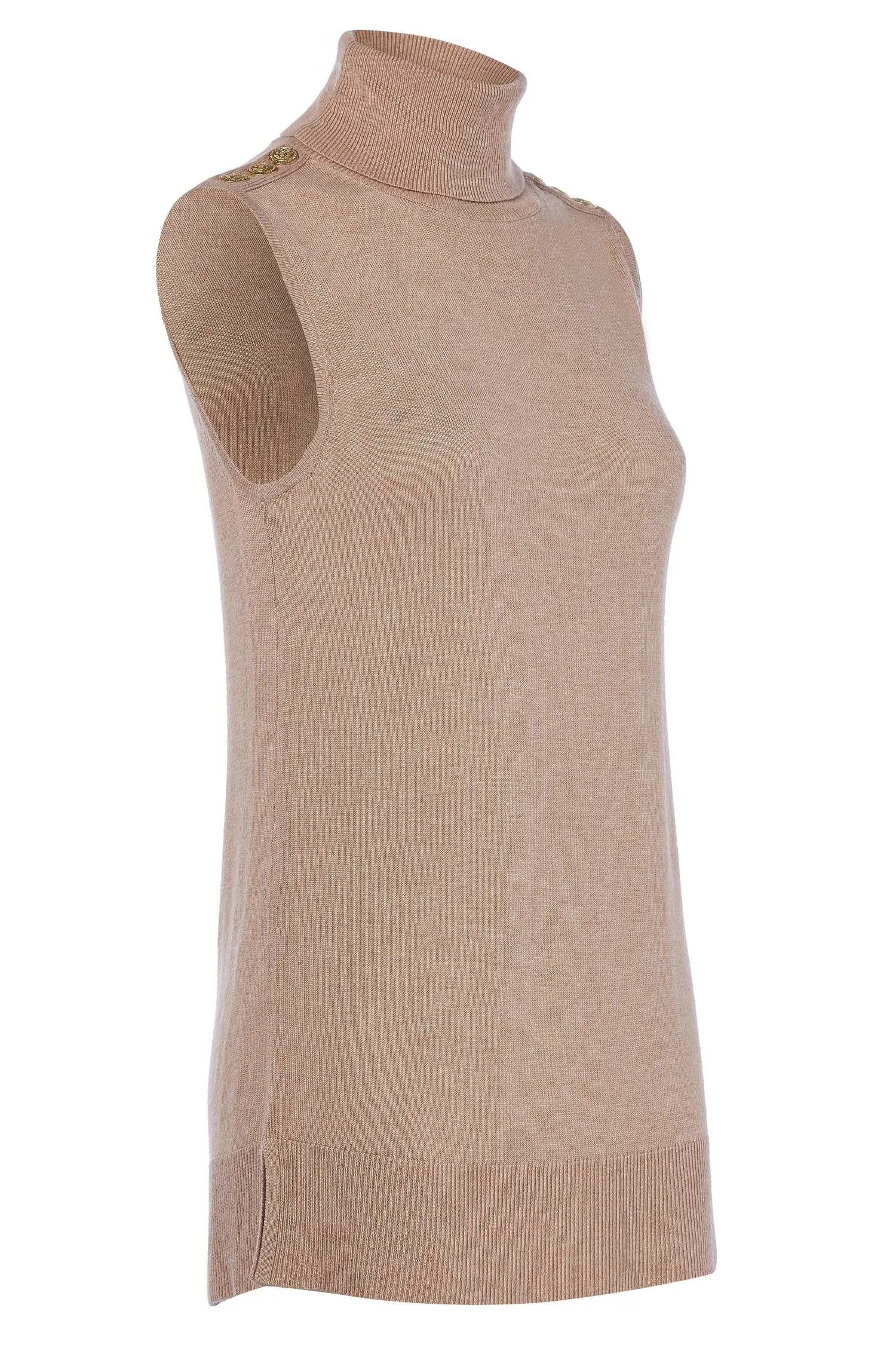 Clearance Luxury Sleeveless Roll Neck Women Knitwear