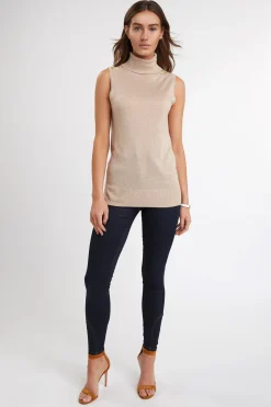 Clearance Luxury Sleeveless Roll Neck Women Knitwear