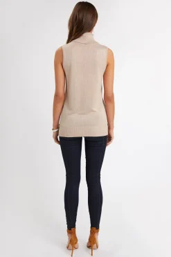 Clearance Luxury Sleeveless Roll Neck Women Knitwear