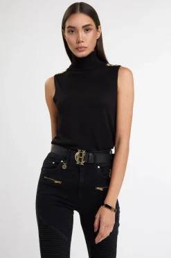 Online Luxury Sleeveless Roll Neck Women Knitwear