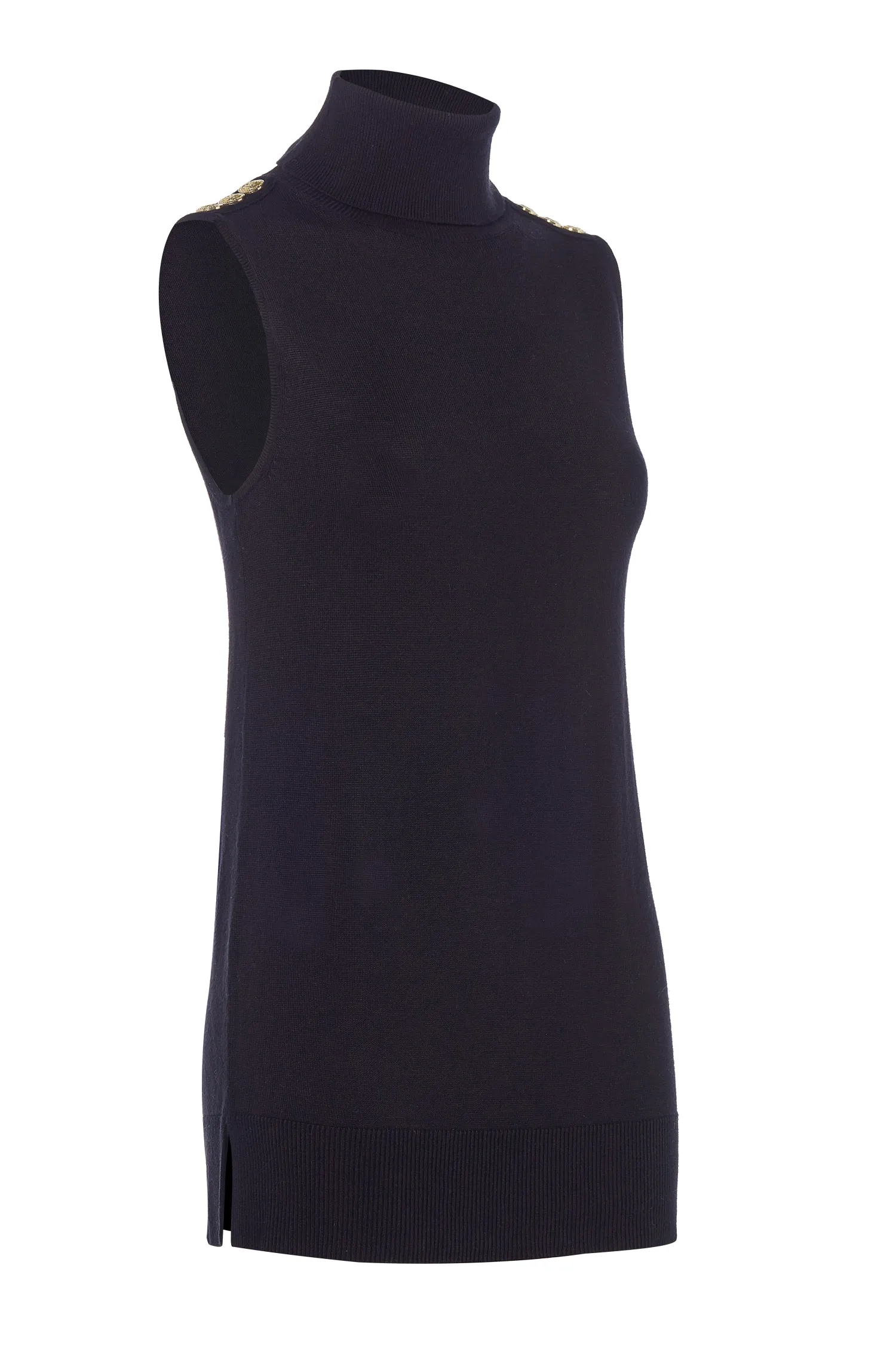 Online Luxury Sleeveless Roll Neck Women Knitwear