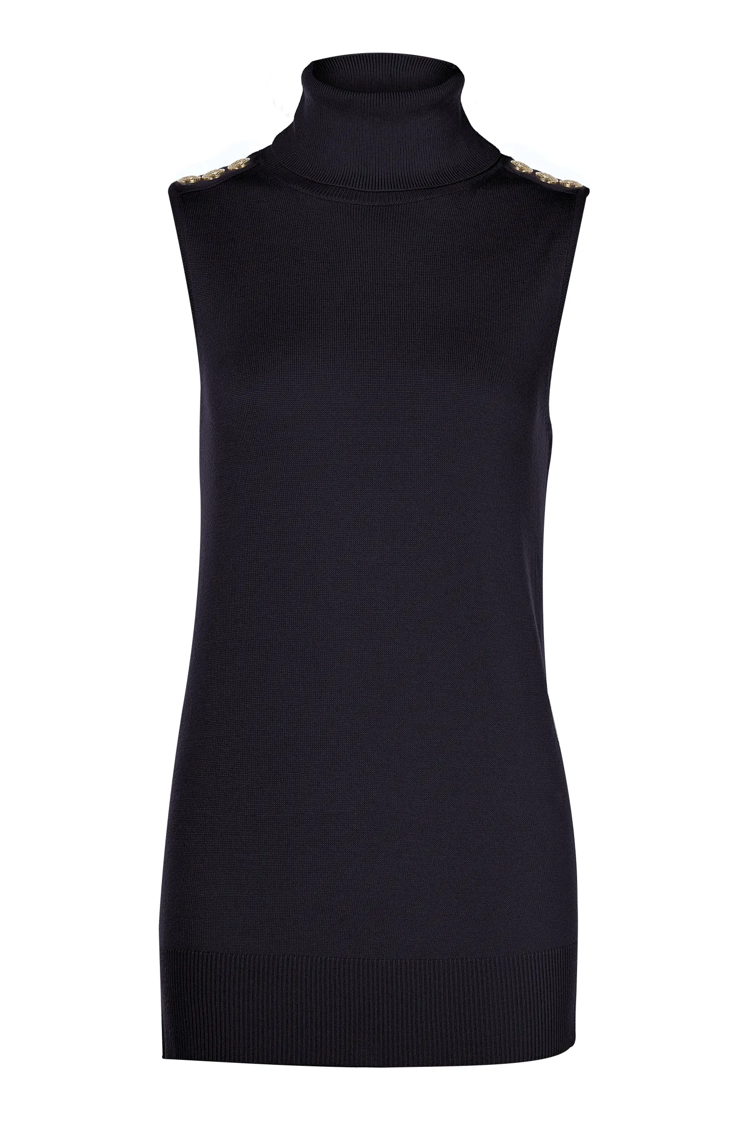 Online Luxury Sleeveless Roll Neck Women Knitwear