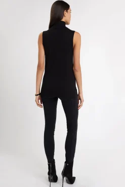 Online Luxury Sleeveless Roll Neck Women Knitwear