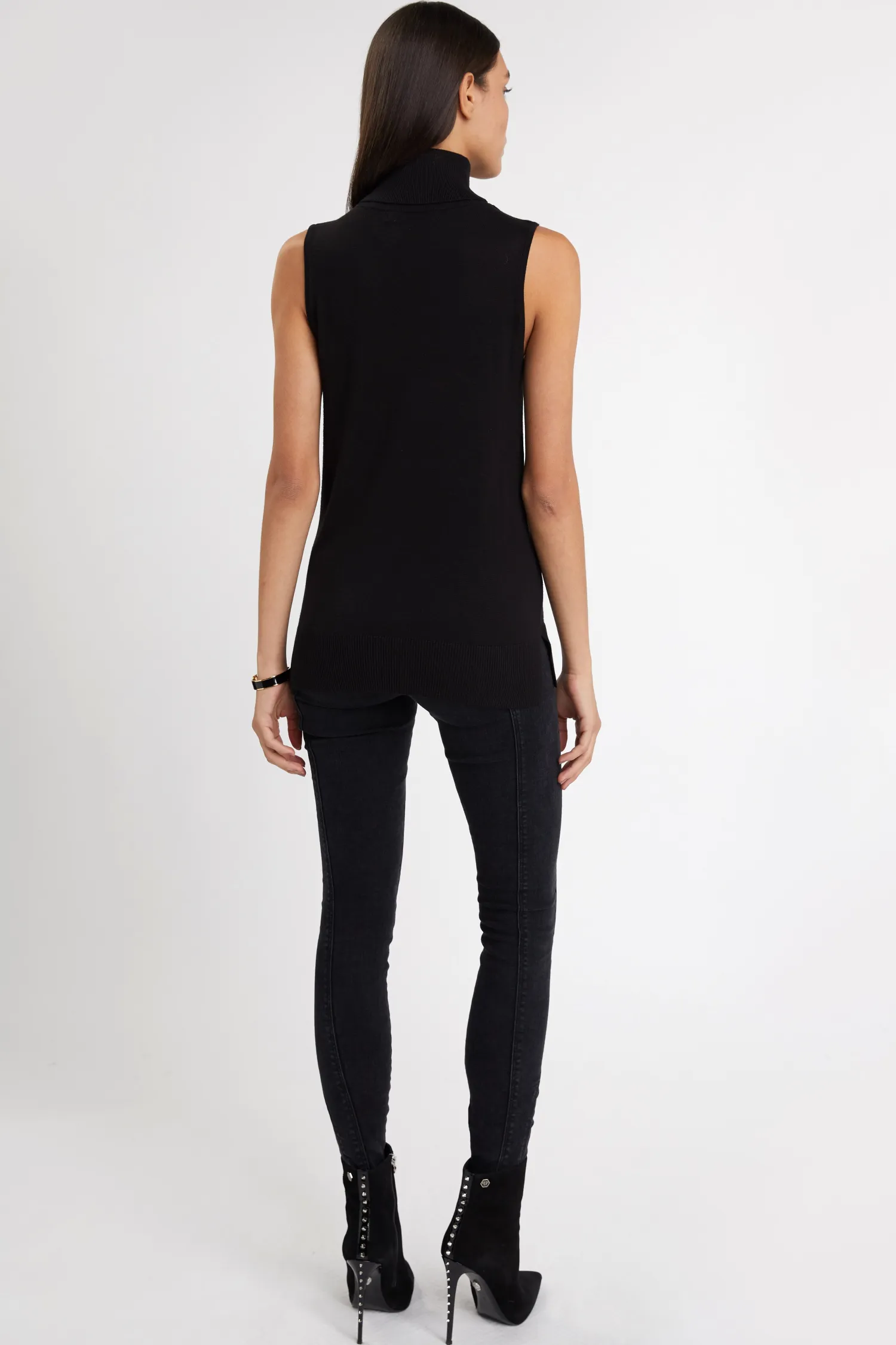Online Luxury Sleeveless Roll Neck Women Knitwear