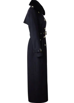 Best Marlborough Shearling Trench Coat (Soft Black) Women Trench Coats|Coats