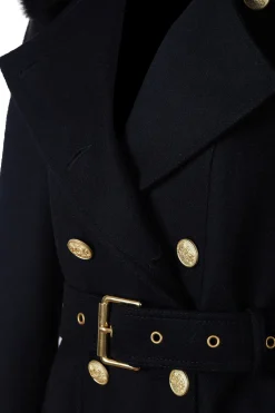 Best Marlborough Shearling Trench Coat (Soft Black) Women Trench Coats|Coats