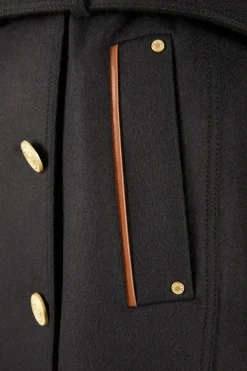 Online Marlborough Trench Coat (Soft Black Tan) Women Trench Coats|Coats