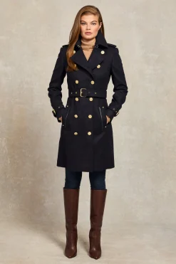 Outlet Marlborough Trench Coat (Soft Navy) Women Trench Coats|Coats