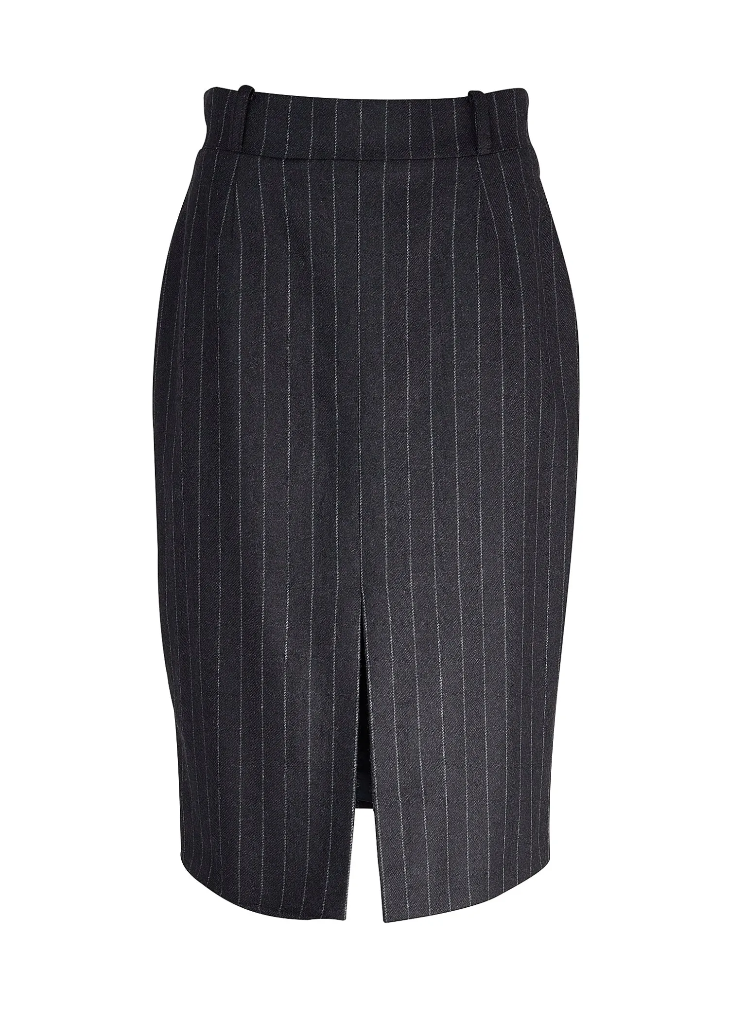 New Mayfair Pencil Skirt (Charcoal Pinstripe) Women Skirts|Tailoring