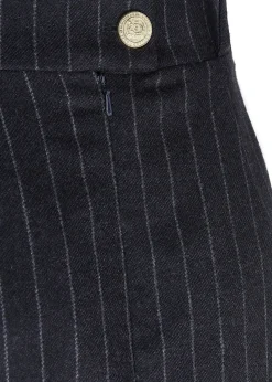 New Mayfair Pencil Skirt (Charcoal Pinstripe) Women Skirts|Tailoring