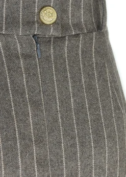 Fashion Mayfair Pencil Skirt (Soft Grey Pinstripe) Women Skirts|Tailoring