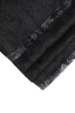 New Men's Silk Scarf (Black Charcoal Paisley) Scarves|Scarves